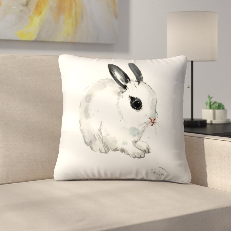 white rabbit pillow